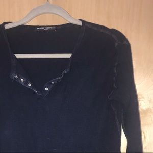 Brandy Melville Navy Waffle long sleeve